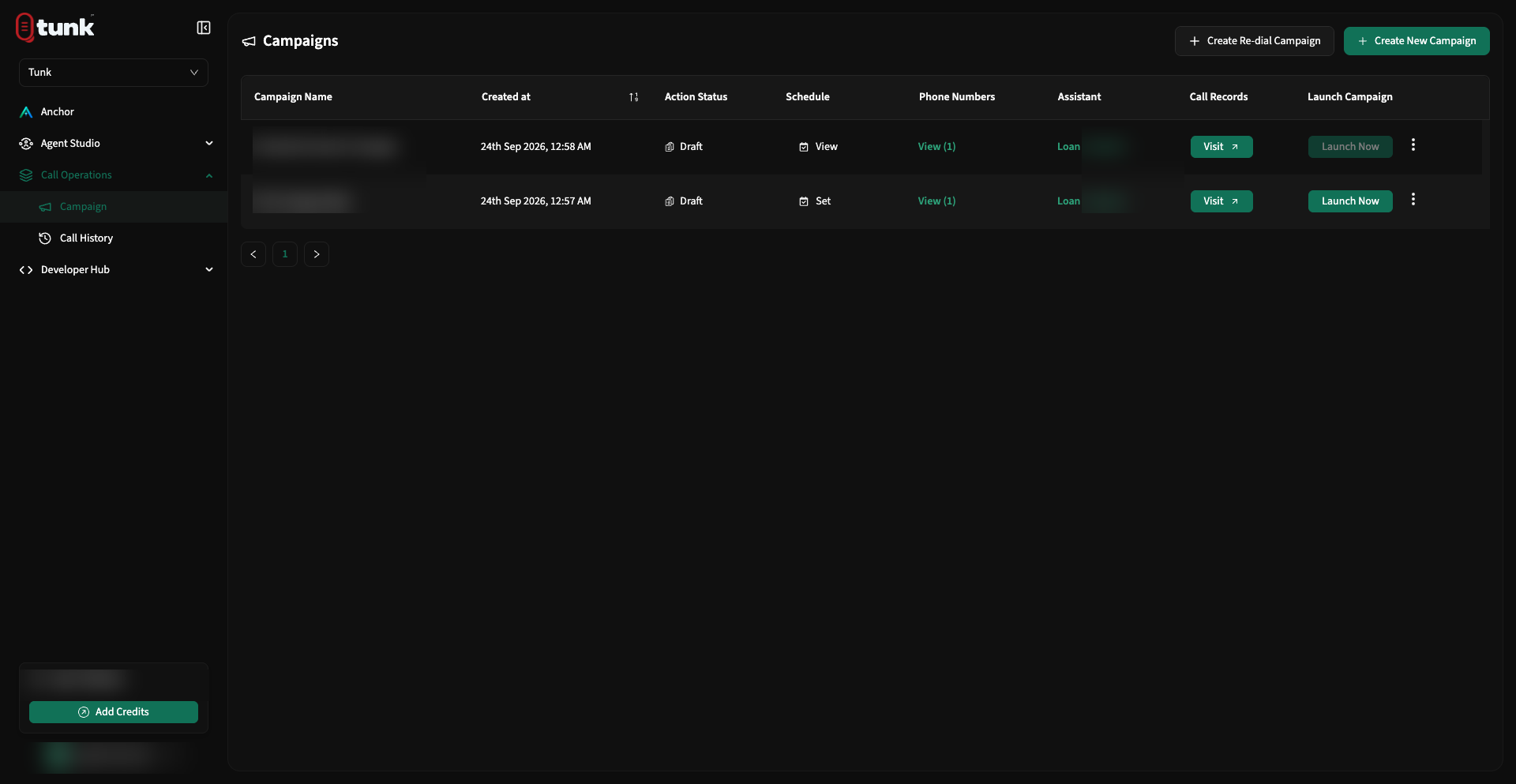 Campaigns Dashboard