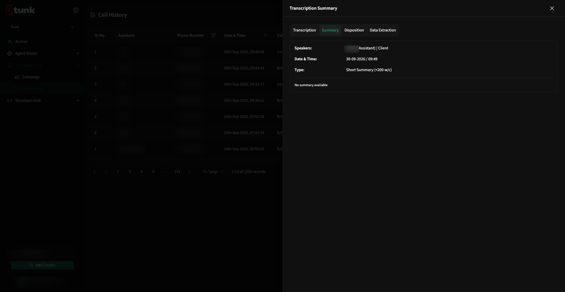 Call AI Summary Detail